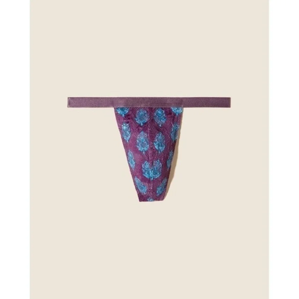 Cosabella Never Say Never Printed Italian Thong Himalayan Flor Lace Men's XL